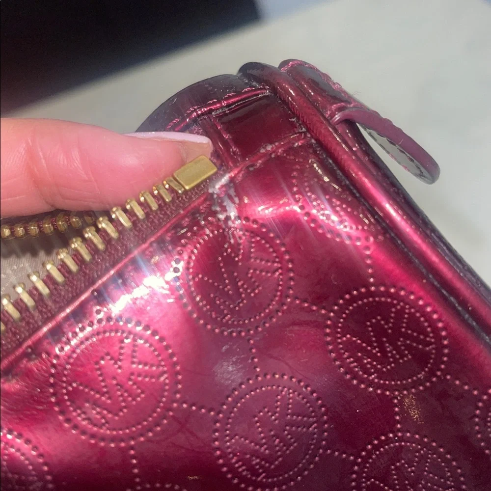 “Michael Kors” ✨ Women’s Hand Bag Purple/Burgundy Patent Leather Grayson Satchel - Picture 14 of 16